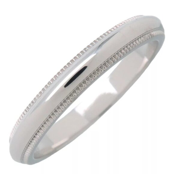 Authentic Tiffany&Co. Milgrain Band Ring PT950 Platinum US7-7.5 EU54.5 Used F/S - Picture 1 of 11